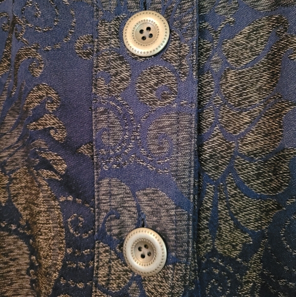 NWOT Navy with black and Grey damask jacket - Picture 6 of 15